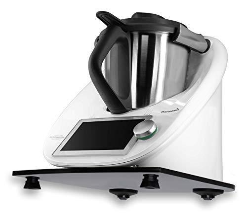 Stone4Slide Tabla Antideslizante Thermomix de Cristal acrílico Negro para Robot de Cocina