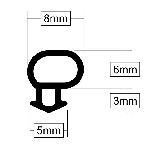 Stormguard - Junta de goma de repuesto de UPVC para puertas y ventanas, de color negro (25 m)