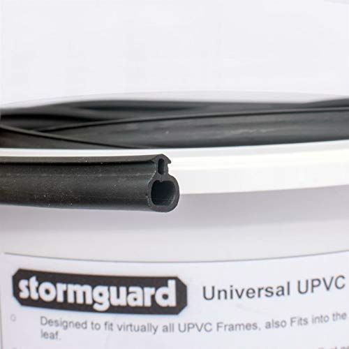 Stormguard - Junta de goma de repuesto de UPVC para puertas y ventanas, de color negro (25 m)