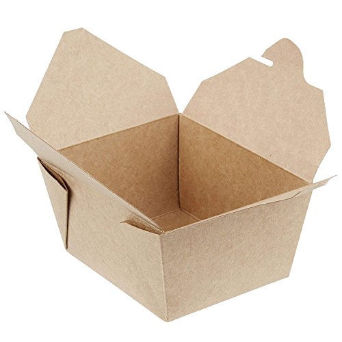 Streetfood Packaging -Caja de papel para almacenar comida para llevar, cartón biodegradable a prueba de fugas, papel kraft marrón, ideal para comida rápida, 769 ml, 450