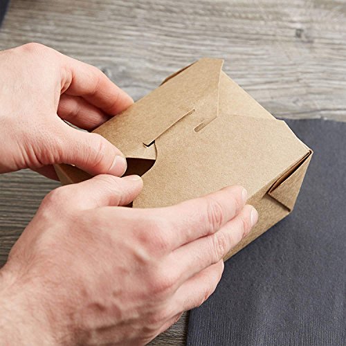 Streetfood Packaging -Caja de papel para almacenar comida para llevar, cartón biodegradable a prueba de fugas, papel kraft marrón, ideal para comida rápida, 769 ml, 450