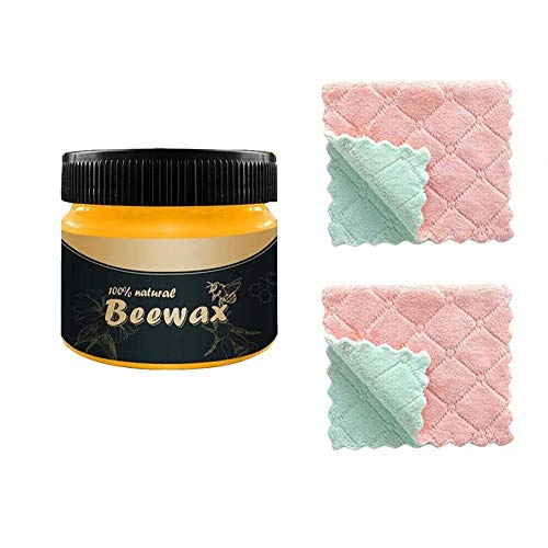 su-xuri Cera De Abeja Natural para Madera - 80g Wood Seasoning Beewax Restaurador De Muebles con Esponja Y Trapo - Limpiador De Muebles De Madera para Reparación De Mesa/Gabinete/Silla/Piso Classy