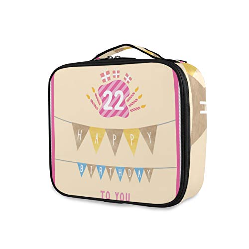 SUGARHE Caramelos De Cumpleaños Pastel Velas Imprimir,Neceser Maquillaje,Bolsa Cosméticos Organizador Brochas Maquillaje Estuches Portátil