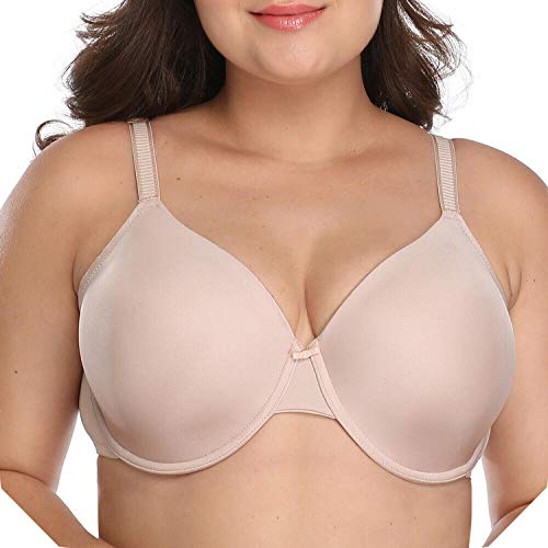 Sujetador sexy para mujer 2020, talla grande 34 36 38 40 B C D E F G H I J copas sin acolchado sujetador con aros - Beige - 85C