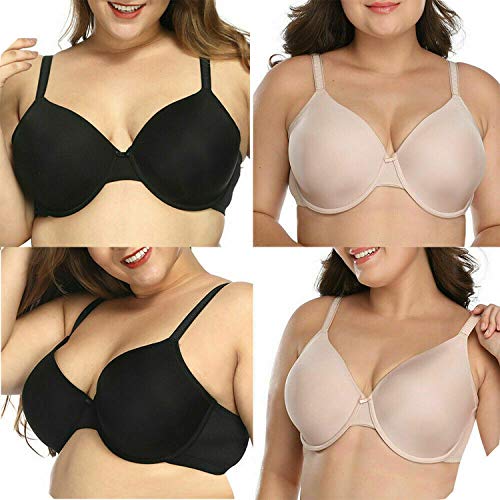 Sujetador sexy para mujer 2020, talla grande 34 36 38 40 B C D E F G H I J copas sin acolchado sujetador con aros - Beige - 85C