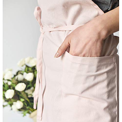 SUMSEA Delantales nórdicos de algodón lavado para mujeres y niñas, vestido retro, ropa para el hogar, trabajo, uniformes, con bolsillos para cafetería, bar, restaurante, floristería, arreglo de flores