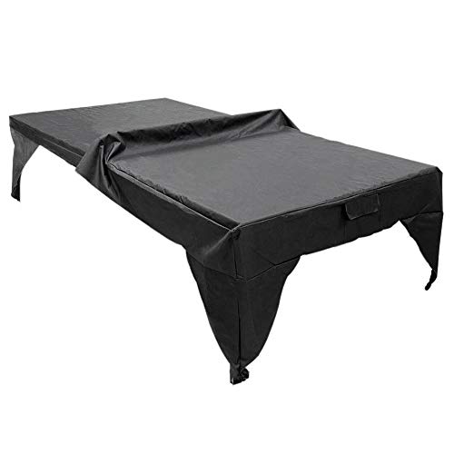 SUNERLORY Pingpong cubierta de mesa resistente al desgaste durante todo el año sy Clean patio interior práctico hoja protectora ligera al aire libre impermeable plegable a prueba de polvo (negro)