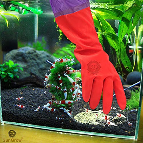 Sungrow Guantes De Cambio De Agua Para Acuarios, Diseño Antideslizante De 19.6 Pulgadas De Largo, Mantienen Las Manos Y Los Brazos Secos, Asegura El Mantenimiento Regular De La Pecera, 1 Par