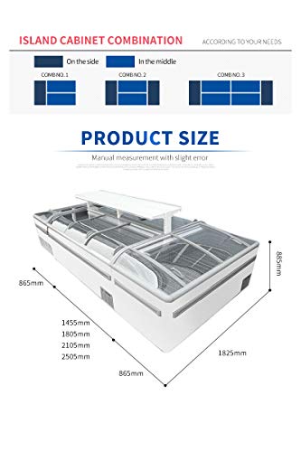 Supermercado de alimentos congelados comercial de tipo abierto gabinete isla combinado frigorífico congelador