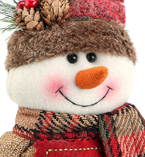 Superora Navidad Muñeca de Pie Santa Papá Noel Muñeca de Nieve Figura Decorativa Regalo para Niños Decoración de Mesa Adornos Hogar