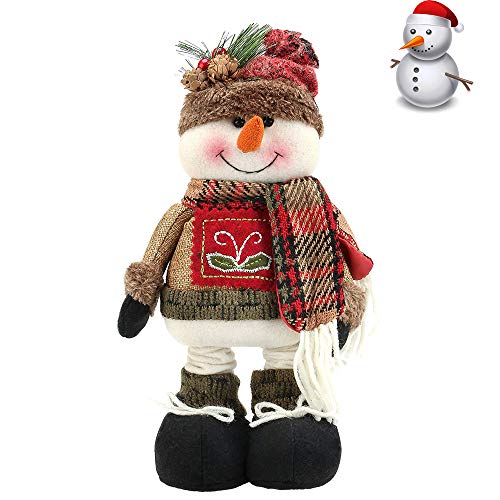 Superora Navidad Muñeca de Pie Santa Papá Noel Muñeca de Nieve Figura Decorativa Regalo para Niños Decoración de Mesa Adornos Hogar