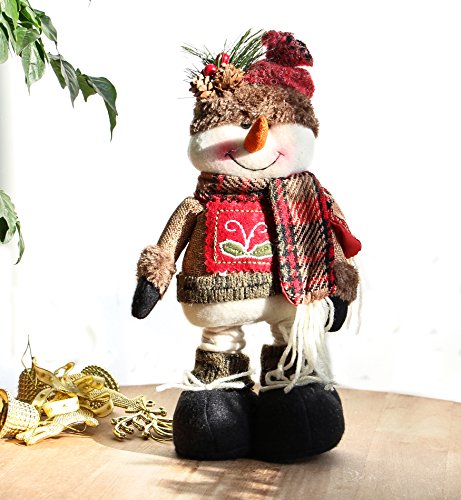 Superora Navidad Muñeca de Pie Santa Papá Noel Muñeca de Nieve Figura Decorativa Regalo para Niños Decoración de Mesa Adornos Hogar