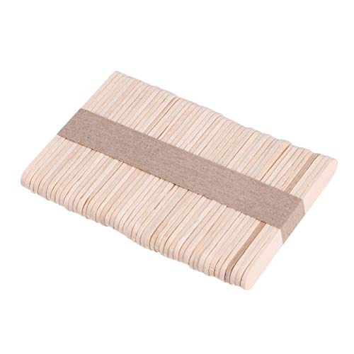 SUPVOX 50 Piezas Palos de Madera de Manualidades Palos de Madera para Helados Abanico Bricolaje Artesanía Espátula de Cera