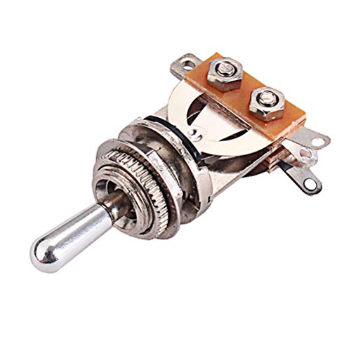 SUPVOX GN118 Selector de pastillas de conmutador de palanca de 3 vías con anillo de arandela de agudos con punta plateada para guitarra eléctrica LP