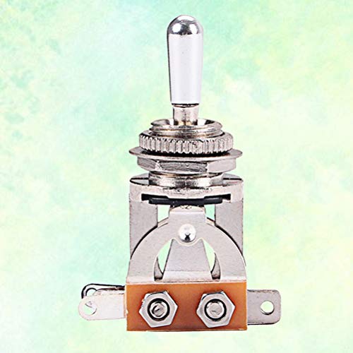 SUPVOX GN118 Selector de pastillas de conmutador de palanca de 3 vías con anillo de arandela de agudos con punta plateada para guitarra eléctrica LP