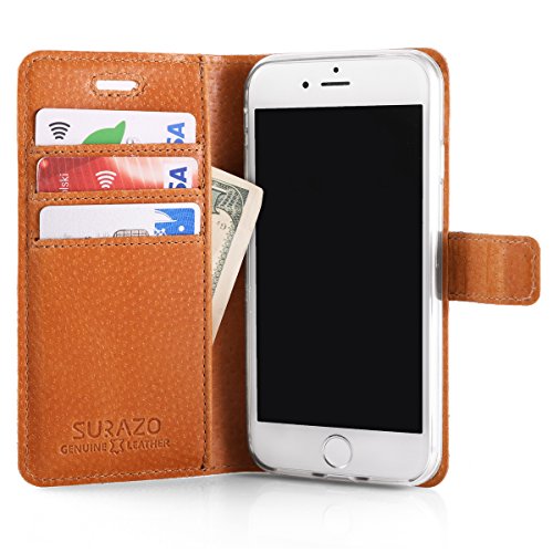 SURAZO - Funda de piel para iPhone 6 Plus / 6S Plus (5,50 pulgadas), diseño de huella