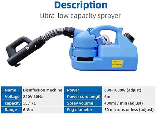 Surfilter Pulverizador eléctrico ULV Máquina portátil de nebulización Máquina de desinfección para hospitales Pulverizador de Gran Capacidad para el hogar Máquina pulverizadora, 5L