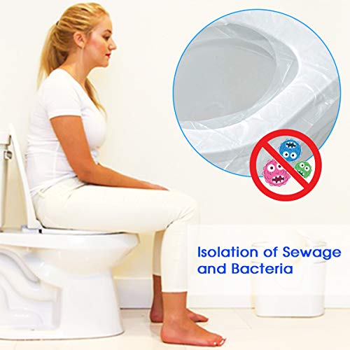 Surplex 50 Pcs Fundas protectoras desechables para inodoro, Asiento Inodoro Fundas WC Protector resistente al agua para Baño, viaje, hospital, hogar