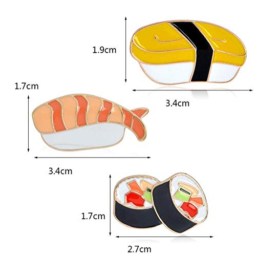 Sushi Broches del Pin De La Aleación De La Bufanda del Mantón De Cierre Capa Capa De La Chaqueta del Vestido De La Decoración De Joyería Accesorios 3 Pc/Sistema