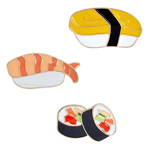 Sushi Broches del Pin De La Aleación De La Bufanda del Mantón De Cierre Capa Capa De La Chaqueta del Vestido De La Decoración De Joyería Accesorios 3 Pc/Sistema