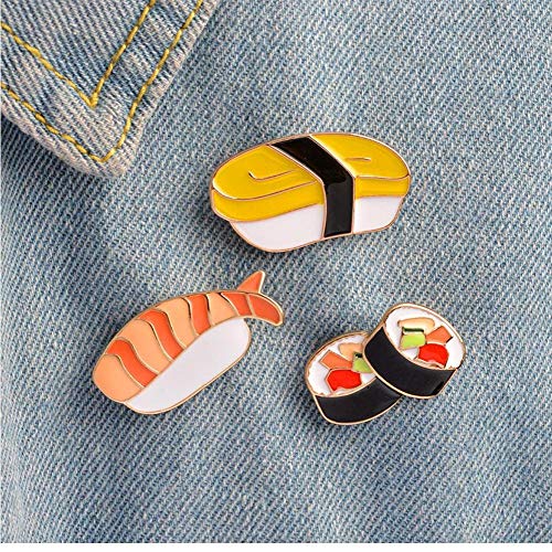 Sushi Broches del Pin De La Aleación De La Bufanda del Mantón De Cierre Capa Capa De La Chaqueta del Vestido De La Decoración De Joyería Accesorios 3 Pc/Sistema