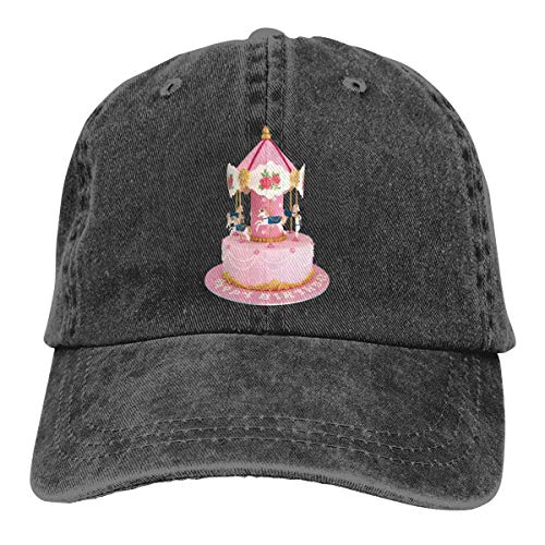 SVDziAeo Cap Torte Pastel de cumpleaños Decoración de Pasteles Carrusel Euclidiana Caja Decorativa Día de la Madre BDA Sombrero de Vaquero Unisex Sombrero de botón Trasero Ajustable