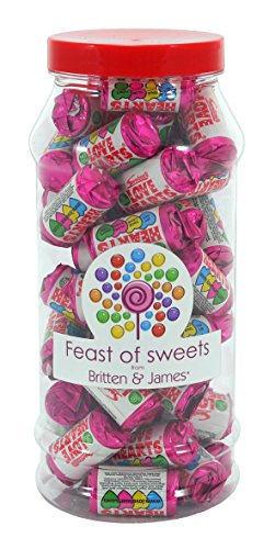 Swizzels Love Heart Mini Rolls 500g Feast of Sweets Jar by Britten & James