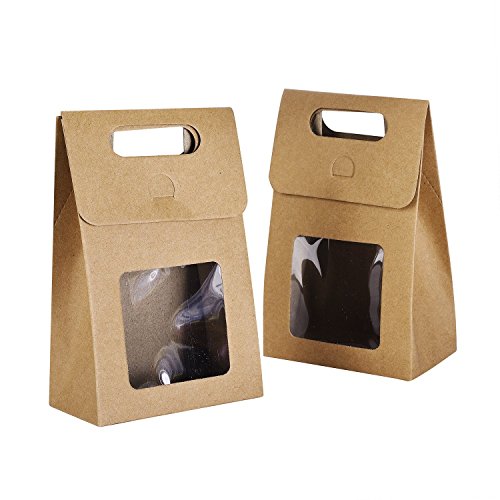 Syndecho Bolsas de papel kraft, 24 unidades Bolsas de pie Cajas para caramelos, alimentos, galletas, café, té, frutos secos