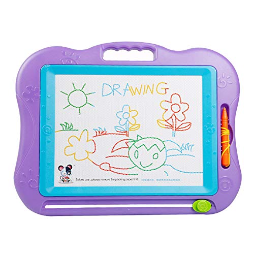 Tablero de Dibujo Magnético 44.8x34.8 cm Tablero Magnético de Dibujo Juguetes de Juegos para Niños Tablero borrable de Colores para Dibujo Pizarra Magnética Infantil,Purple