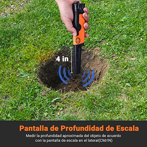 TACKLIFE Detector de Metales Portátil, Pinpointer 360° IP68 Totalmente Impermeable, 3M Medición Subacuática, Indicación de Sonido/Vibración, Escaneo, Funda/Cable Colgante/Batería Incluida - MPP01