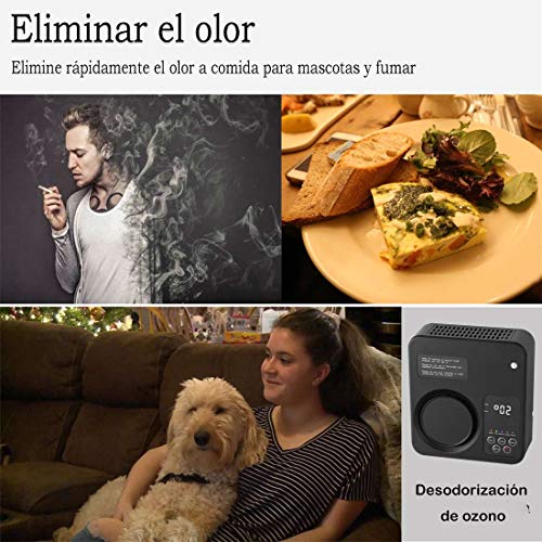 TAIHE Generador de ozono Ionizador Purificador de Aire Operación Inteligente Eliminador de olores Desodorizador para el hogar Dormitorio Sala de Estar Aseo Oficina