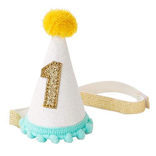 Talking Tables BDAY-MINIHAT We Heart Birthdays ‘1’ Fabric Dress Up Hat With Elastic, Papel