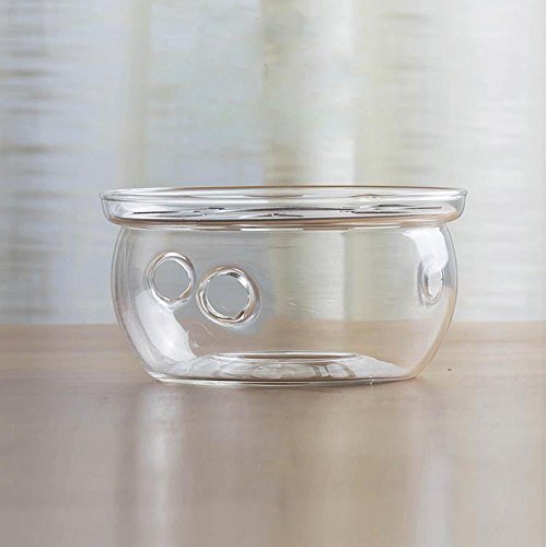 TAMUME Transparent 12.7 * 12.7 * 7.5cm Tetera Más Cálido Calentador Té Adecuado con Regalos Candelita para 200-600ML Tetera de Cristal Teapot Warmer (Cristal)