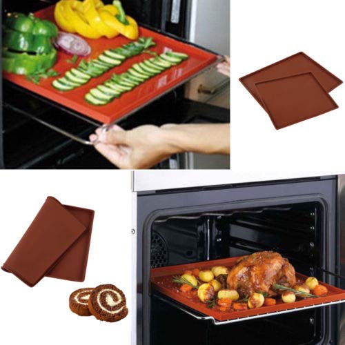 Tapete para Hornear de Silicona Estera de Horno Antiadherente Swiss Roll Mat Multifuncional Torta de Hornada de Pizza Pasteles Pad Bandeja de Herramientas para Cocina (Marrón, S)