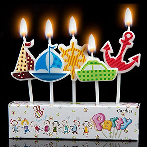 Tarta de cumpleaños velas – náuticas barcos ancla rueda