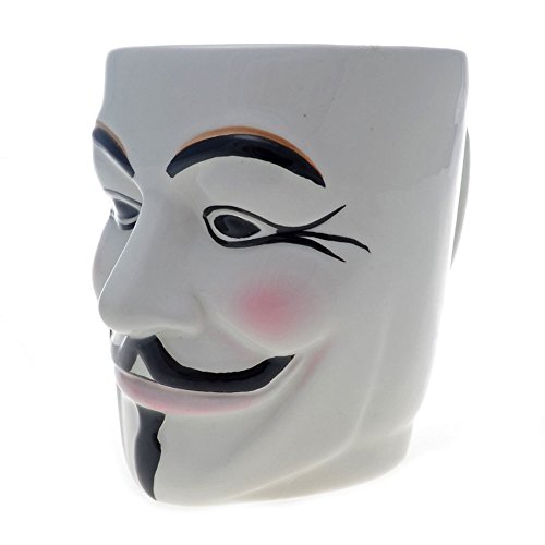 Tasa de Café Máscara Blanca Guido Fawkes Anonymous