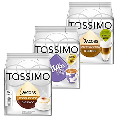 Tassimo Cápsulas de Café Cream Collection, Café con Leche, Chocolate, 3 Variedades, 48 T-Discs (24 tazas)