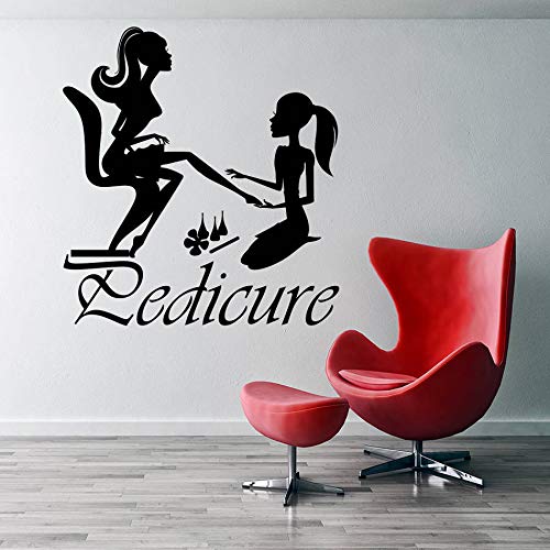 Tatuajes de pared Mural Salón de Belleza Uñas Pedicura Manicurista Vinilo Etiqueta de La Pared Decoración Para El Hogar Decoración Arte de la Sala Poster  57 * 61 cm