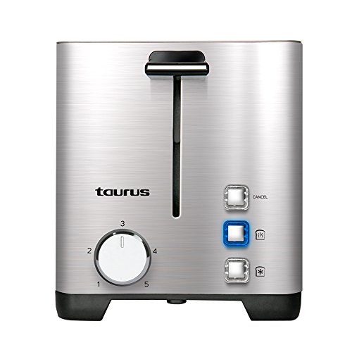 Taurus Mytoast II Legend Tostador de 39 mm, 850 W, Acero Inoxidable, 2 Ranuras, Gris