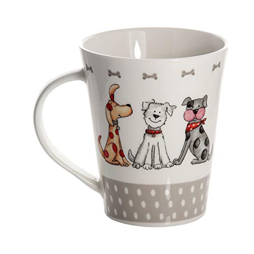 Taza de desayuno de cerámica porcelana para café té, originales grandes decorativas diseño de perro regalo para perros y amante de los animales Dog Design Mug Gift for Animal Lovers