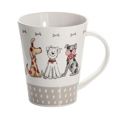 Taza de desayuno de cerámica porcelana para café té, originales grandes decorativas diseño de perro regalo para perros y amante de los animales Dog Design Mug Gift for Animal Lovers
