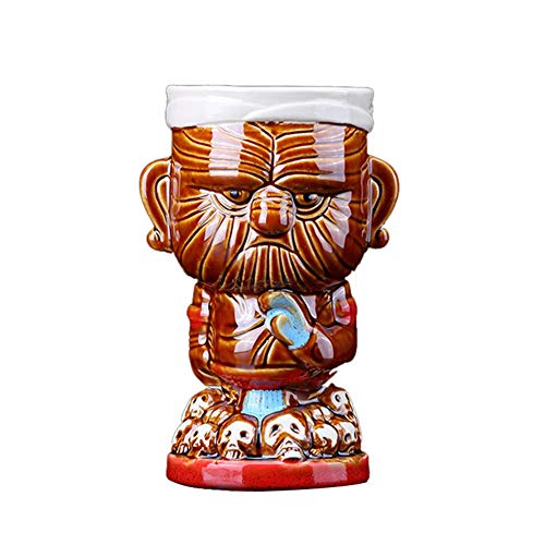 Tazas Tiki Taza de cóctel hawaiana de cerámica Juego de vasos Tiki Punch de verano Conjunto de jefes maoríes de temática hawaiana Taza de cóctel de cóctel Jarra de cerveza Cerveza Art Crafts 430Ml