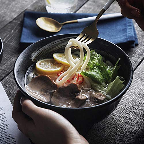 Tazón de cereal de cerámica creativa japonesa Tazón de fideos Tazón de arroz pintado a mano Tazón de sopa Tazón de vajilla retro Tazón de ensalada Tazón de ramen