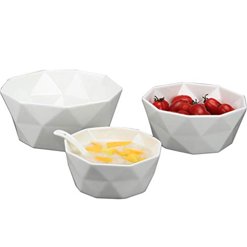 Tazón de sopa Tazón de cerámica japonés, vajilla de cerámica blanca, tazón de ensalada de frutas, tazón de postre vegetal, tazón de sopa de fideos fríos, [6in, 7in, 8in] Tazón de fideos ( Size : 8in )