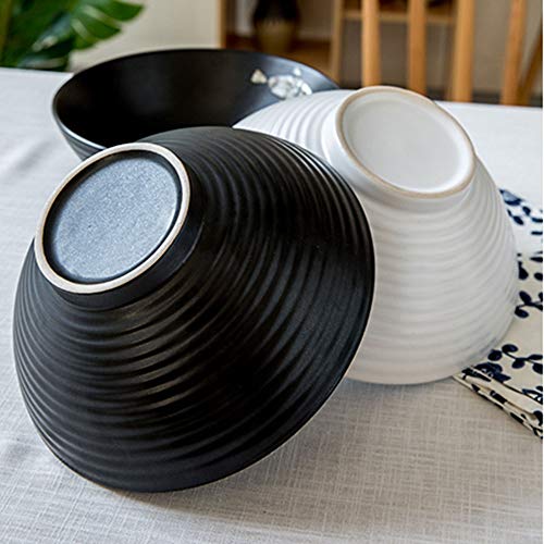 Tazón Soup Bowl Retro plato de cerámica Vajilla Noodle Bowl personalizada Cuenco Ensaladera de comer del plato de Hogares Soup Bowl, de 8 pulgadas Vajilla Adecuado para muchos platos ( Color : White )