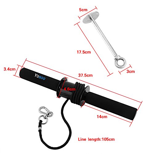 Tbest Rodillo de Muñeca,Rodillo de Antebrazo Fuerza de Entrenador Wrist Ripper Entrenamiento de Agarre Muñeca para Ejercicio Fitness Gimnasio Entrenador de Antebrazo Endurecedor de Músculo