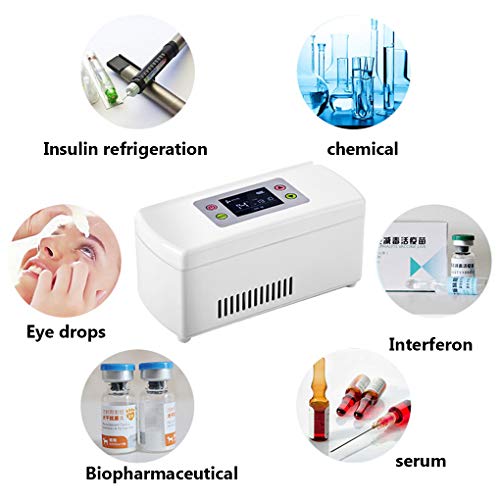 TCYLZ Caja de Enfriamiento de Medicamentos, Refrigerador de Insulina Portátil, Mini Semiconductor Refrigerador de Viaje, (2-8 ° C Refrigerador Farmacéutico), para Pacientes con Diabetes