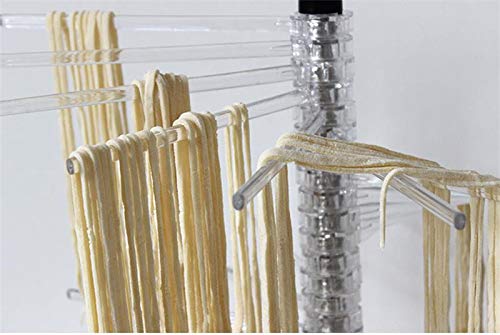 Tebery Secador de Pasta para hasta 2,5 kg de Pasta, 16 peldaños Extensibles, Varilla de Transporte integrada, Plegable – Secador de Espaguetis, secador de Pasta