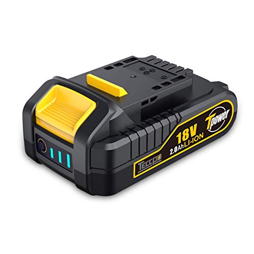 TECCPO Professional Batería 18V Recargable de Ion de Litio, Batería de Repuesto de 2.0 Ah, Para Todas las Herramientas Eléctricas sin Cable 18 V de TECCPO - TDBP02P