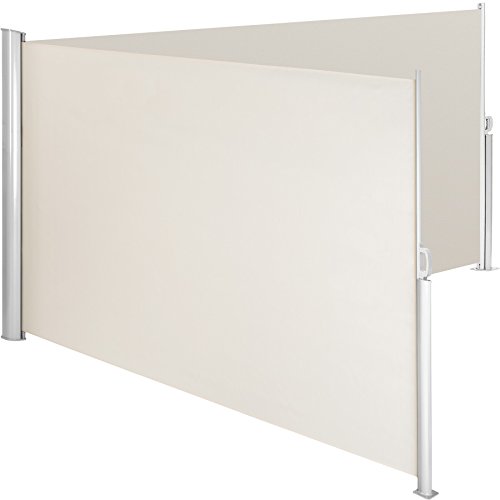 TecTake 800387 Toldo Lateral Doble Separador Retráctil Terraza Protección Jardin de Vivienda y de Base Postes Completo de Aluminio Tamaños (Beige | 160x600cm | No. 402333)